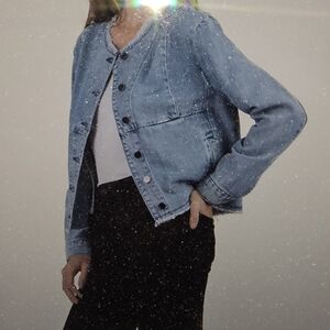 KUT From The Cloth, Olea Frayed Hem Jacket Size Large